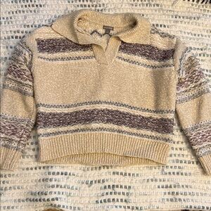 Falls Creek Beige and Brown Knit Sweater
